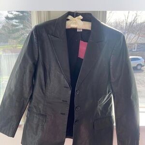 Black leather jacket